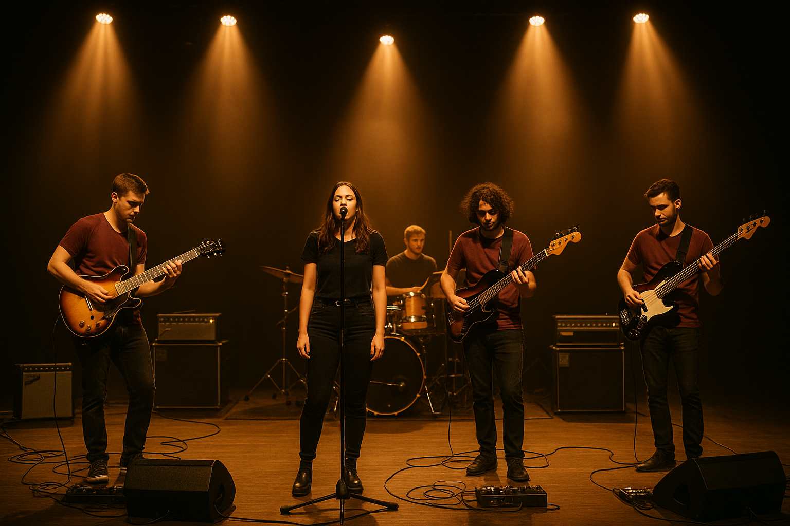 Groupe de musique sur scène
