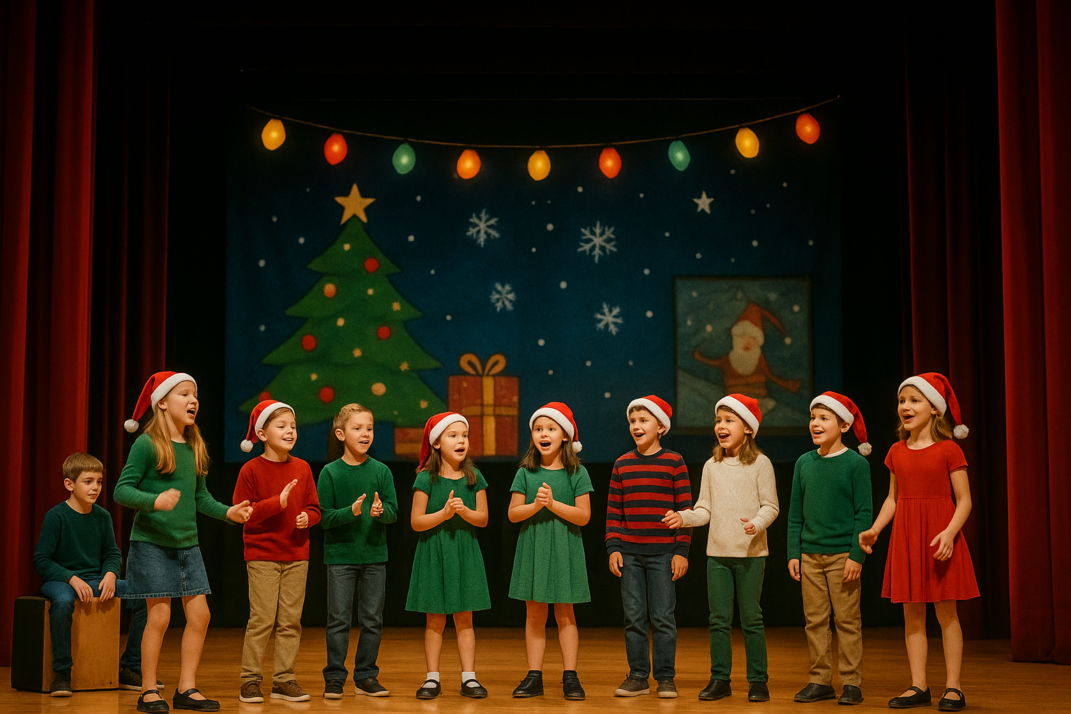 Spectacle scolaire avec enfants sur scène
